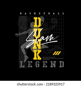 SLAM DUNK, Basketball championship. tees design. 