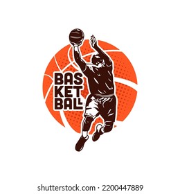 Slam dunk basketball logo design illustration. basketball championship logo design template