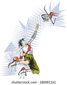 slam dunk. basketball player