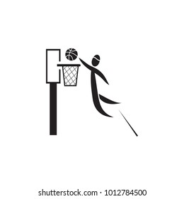 slam dunk basketball player icon. Element of figures of sportsman icon. Premium quality graphic design icon. Signs, symbols collection icon for websites, web design, mobile app on white background