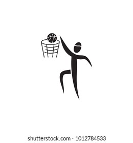 slam dunk basketball player icon. Element of figures of sportsman icon. Premium quality graphic design icon. Signs, symbols collection icon for websites, web design, mobile app on white background