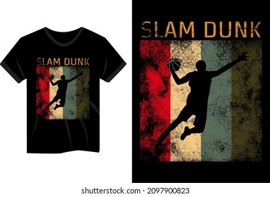 Slam dunk basketball player vintage t shirt design