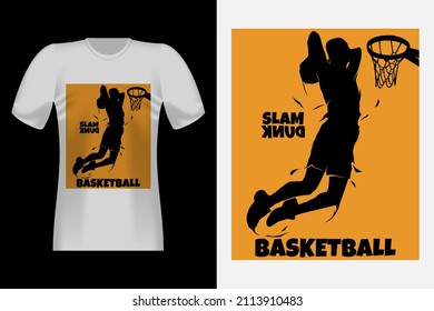 Slam Dunk Basketball Player Vintage T-Shirt Design