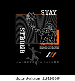 Slam Dunk Baloncesto Deportivo gráfico para camisetas de diseño joven