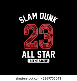 Slam Dunk Basketball sport graphic for young design t shirt print