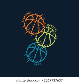 Slam Dunk Basketball sport graphic for young design t shirt print vector .