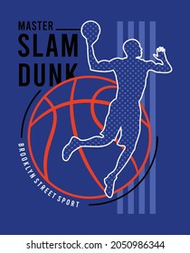 slam dunk, basketball sports graphic tees vector designs and other uses