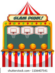 Slam dunk carnival stall illustration