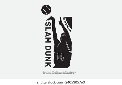 slam dunk t shirt design vector illustration