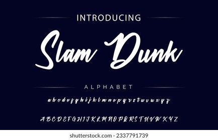 Slam Dunk vintage signature organic handwriting text effect font style.