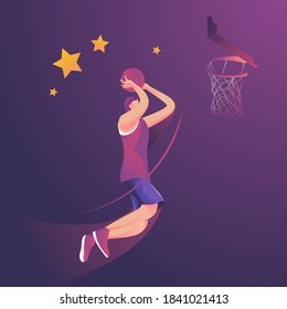 slamdunk basketball player jumping high
