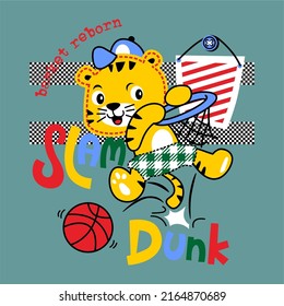 Slamdunk cat cartoon vector design