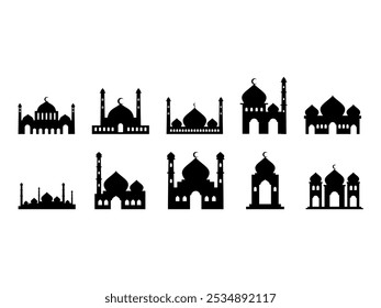 Slamic Moschee Silhouette Element Set