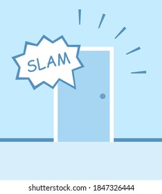 Slamming Door Illustration. Clipart Image.