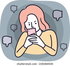 Slandering woman Simple vector illustration
