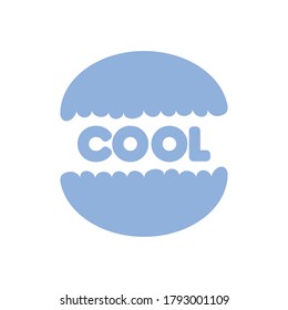 slang bubble concept, cookie with cool word over white background, line fill style, vector illustration