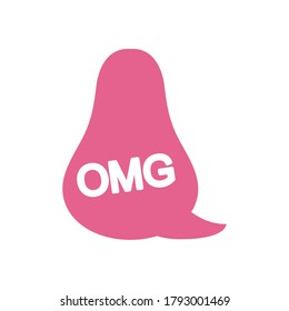 slang bubbles concept, speech bubble with omg word over white background, line fill style, vector illustration