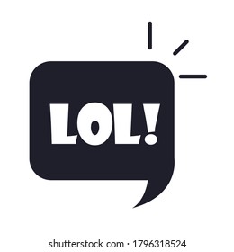 Lang-Bläschen loten Text auf weißem Hintergrund, Silhouettensymbol-Vektorgrafik