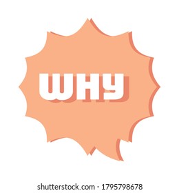 Slang-Blasen, Text, warum eine Nachricht auf weißem Hintergrund, flache Symboldesign, Vektorgrafik