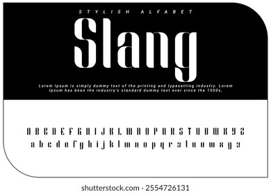 Slang Stylish alphabet display vector font and Beautiful luxury Font