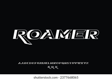 Diseño del vector del alfabeto de pantalla inclinada adecuado para titulares, afiches, revistas y muchos más