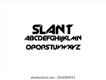 Slant font for logo and headline. Isolated vector typeset