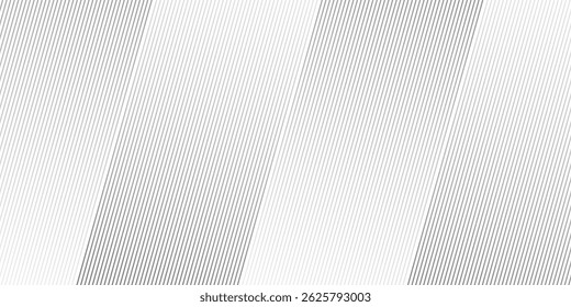 Slant line halftone gradation texture. Fading diagonal stripe gradient background. Black oblique pattern backdrop. Vanishing thin parallel line wallpaper for overlay, print, cover.