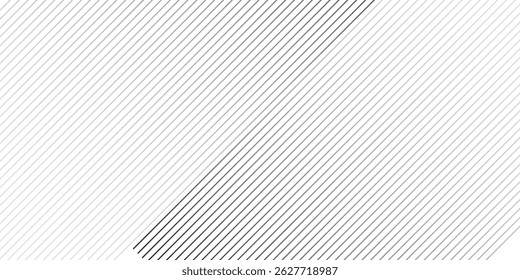 Slant line halftone gradation texture. Fading diagonal stripe gradient background. Black oblique pattern backdrop.