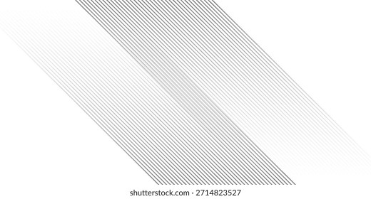 Textur für Schräglinien-Halbtongradation. Schwindender diagonaler Streifenverlauf-Hintergrund. Schwarzes schräges Muster Hintergrund. Verschwinden dünne parallele Linie Tapete für Overlay eps10