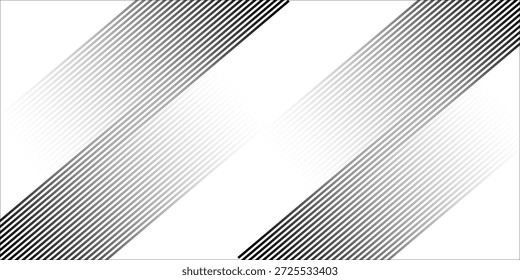 Textura de gradación de semitono de línea inclinada. Fondo de degradado de franja diagonal de desvanecimiento. Fondo de patrón oblicuo negro. Desvaneciendo el Fondo de pantalla de línea paralela delgada para la superposición. 