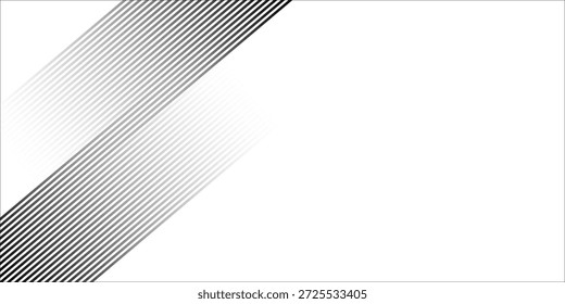 Textura de gradación de semitono de línea inclinada. Fondo de degradado de franja diagonal de desvanecimiento. Fondo de patrón oblicuo negro. Desvaneciendo el Fondo de pantalla de línea paralela delgada para la superposición. Eps 10