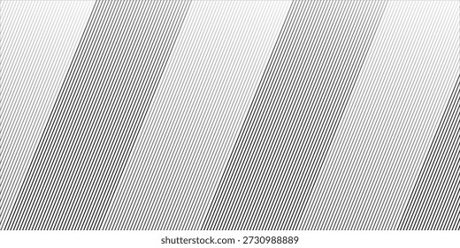 Textura de gradación de semitono de línea inclinada. Fondo de degradado de franja diagonal de desvanecimiento. Fondo de patrón oblicuo negro. Fondo de pantalla de línea paralela delgada que desaparece para superposición, impresión, cubierta.

