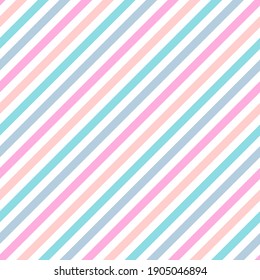Slant lines stripes delicate vector seamless pattern. Parallel lines texture. Bar stripes fabric print. Colorful slant parallel lines endless ornament.
