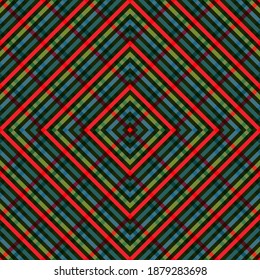 Schlanke Streifen rhombus Gitter einfache Vektornahtlose Muster. Überlagernde Linien rhombus Formen. Streifen bedruckter Bildschirmhintergrund. Farbige Schachlinien endlose Ornamente.