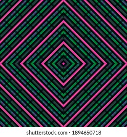 Rayas inclinadas rhombus rejilla simple vector patrón sin fisuras. Geometría de líneas superpuestas. Huellas de moda para bebés a cuadros. Coloridas líneas de enrejado en la cuadrícula de un interminable ornamento.
