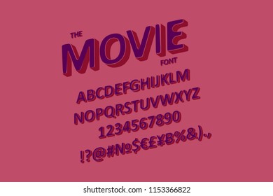Slanted 3D Sans Serif Font. Rounded Colorful Alphabet. Retro Typography. Vector Illustration.
