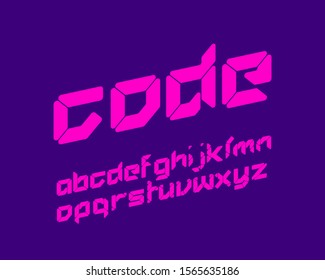 Slanted Code font set in vector format