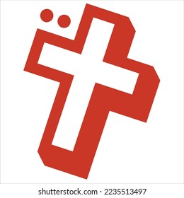 slanted cross design vector logo design