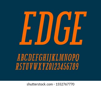 Slanted font set design in vector format