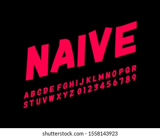 Slanted handwriting font set in vector format