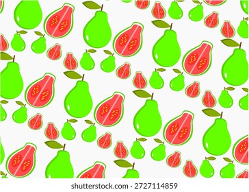Fundo de ilustração de goiaba vermelho inclinado com cores vibrantes e um estilo visual moderno. Cria uma impressão fresca, tropical e atraente, ideal para designs de alimentos e bebidas, temas de saúde, embalagem de produtos
