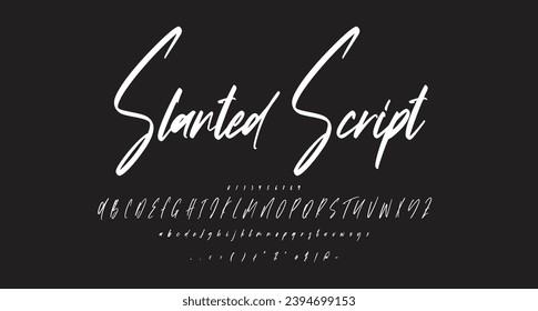 slanted Script font Best Alphabet Alphabet Brush Script Logotype Font lettering handwritten