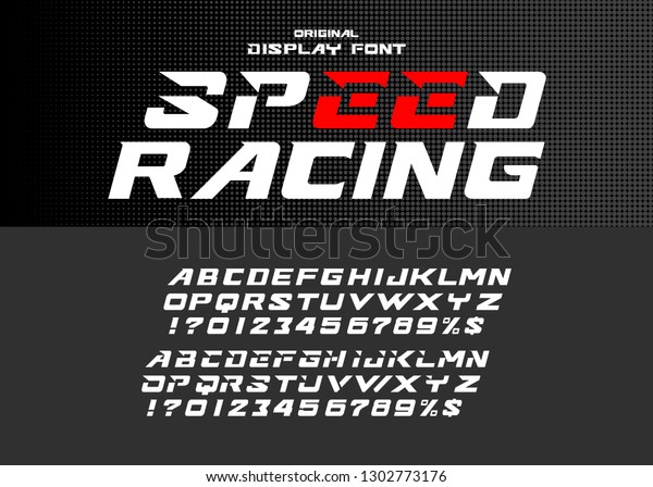 Slanted Set Two Alphabets Speed Decorative Stock Vector (Royalty Free ...