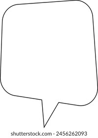 Slanted speech bubble outline with sharp corner - stock vector