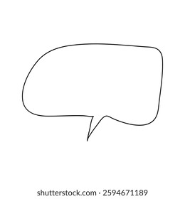 Slanted speech bubble outline with sharp corner Rounded Square Speech Bubble