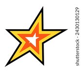 Slanted Star V105 Patch Streetwear, Urban, Luxury, Modern Design Patch Commercial Use