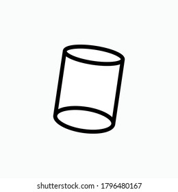 Slanted Tube Icon.  Basic Shape - Vector. 