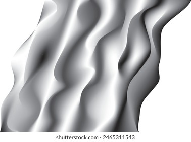 Slanted, wavy abstract pattern, filled with grayscale gradients