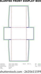 Slanten front display box template die-cut packaging design