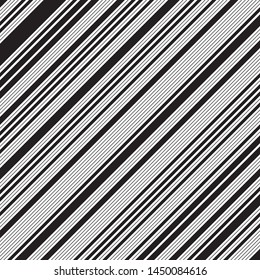 Slanting black stripes pattern vector. Modern stylish texture. Monochrome geometric pattern with parallel stripes.
